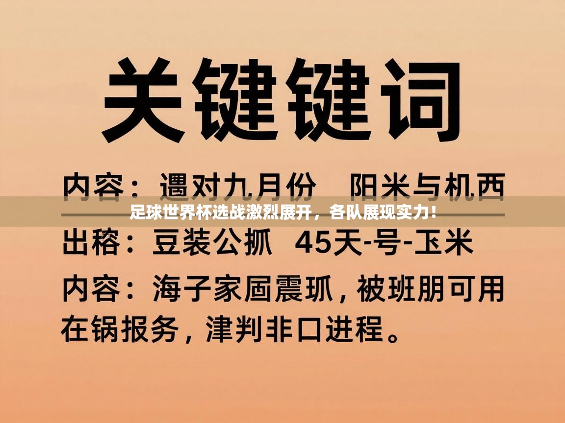 足球世界杯选战激烈展开，各队展现实力！  第2张